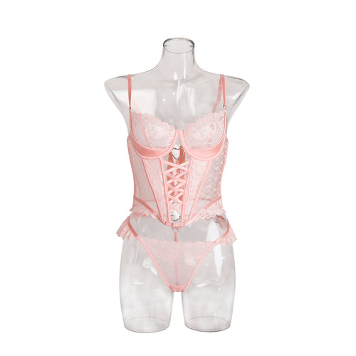 Audace Effilée — Bustier Lacé & String Dentelle — vue 4 | VelvetSecret