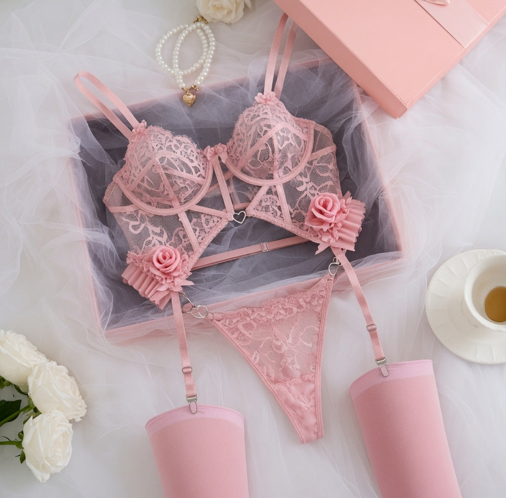 Ensemble Dentelle Transparente — Séduction Absolue